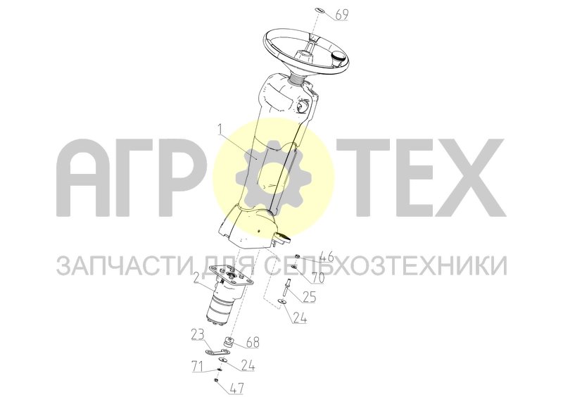 Чертеж Колонка рулевая (T500.06.13.000Ф)